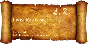 Laux Koridon névjegykártya